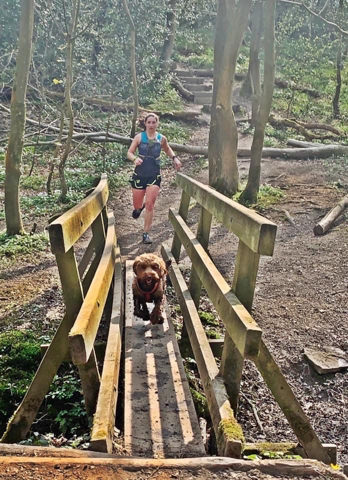 Jo and her dog on a run